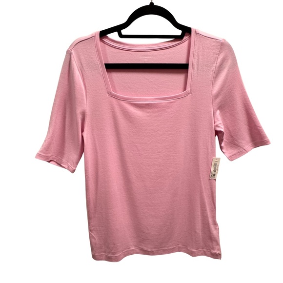 Amazon Essentials Tops - Amazon Essentials Light Pink Square Neck Blouse, size L, NWT